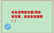 给鱼苗喂益生菌(喂鱼益生菌，促进鱼苗健康！)