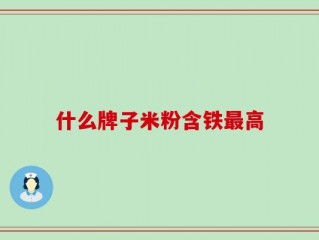什么牌子米粉含铁最高