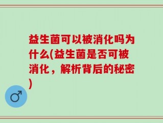 益生菌可以被消化吗为什么(益生菌是否可被消化，解析背后的秘密)