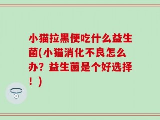 小猫拉黑便吃什么益生菌(小猫消化不良怎么办？益生菌是个好选择！)