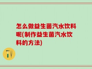 怎么做益生菌汽水饮料呢(制作益生菌汽水饮料的方法)