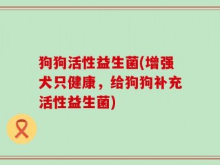 狗狗活性益生菌(增强犬只健康，给狗狗补充活性益生菌)