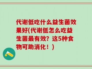 代谢低吃什么益生菌效果好(代谢低怎么吃益生菌最有效？这5种食物可助消化！)