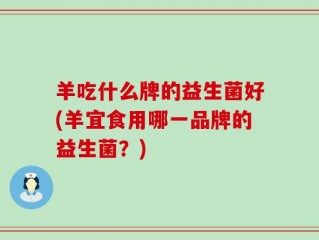 羊吃什么牌的益生菌好(羊宜食用哪一品牌的益生菌？)