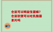 仓鼠可以喝益生菌嘛？仓鼠软便可以吃乳酸菌素片吗