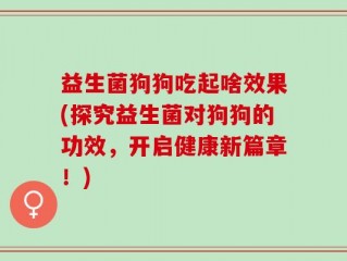 益生菌狗狗吃起啥效果(探究益生菌对狗狗的功效，开启健康新篇章！)