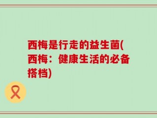 西梅是行走的益生菌(西梅：健康生活的必备搭档)