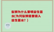 鬃狮为什么要喂益生菌水(为何鬃狮需要摄入益生菌水？)