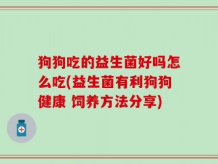狗狗吃的益生菌好吗怎么吃(益生菌有利狗狗健康 饲养方法分享)