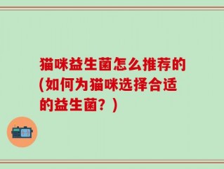 猫咪益生菌怎么推荐的(如何为猫咪选择合适的益生菌？)