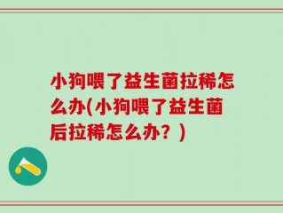 小狗喂了益生菌拉稀怎么办(小狗喂了益生菌后拉稀怎么办？)