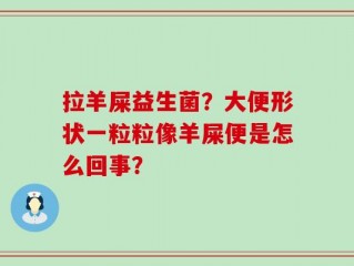 拉羊屎益生菌？大便形状一粒粒像羊屎便是怎么回事？