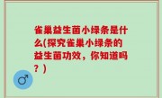 雀巢益生菌小绿条是什么(探究雀巢小绿条的益生菌功效，你知道吗？)
