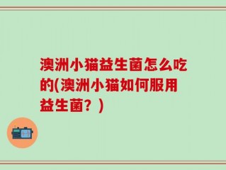 澳洲小猫益生菌怎么吃的(澳洲小猫如何服用益生菌？)