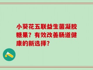 小葵花五联益生菌凝胶糖果？有效改善肠道健康的新选择？