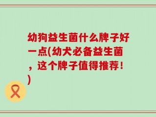 幼狗益生菌什么牌子好一点(幼犬必备益生菌，这个牌子值得推荐！)