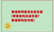 柬埔寨哪里有卖益生菌(哪里能购买益生菌？柬埔寨购买攻略)