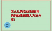 怎么让狗吃益生菌(狗狗的益生菌摄入方法分享)