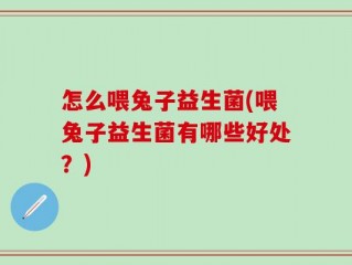 怎么喂兔子益生菌(喂兔子益生菌有哪些好处？)
