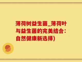 薄荷树益生菌_薄荷叶与益生菌的完美结合：自然健康新选择)