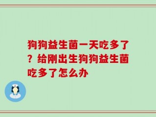狗狗益生菌一天吃多了？给刚出生狗狗益生菌吃多了怎么办