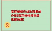 麦芽糊精在益生菌里的作用(麦芽糊精提高益生菌效果)