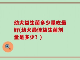 幼犬益生菌多少量吃最好(幼犬最佳益生菌剂量是多少？)