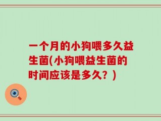 一个月的小狗喂多久益生菌(小狗喂益生菌的时间应该是多久？)