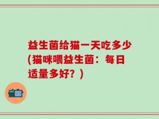 益生菌给猫一天吃多少(猫咪喂益生菌：每日适量多好？)