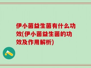 伊小菌益生菌有什么功效(伊小菌益生菌的功效及作用解析)