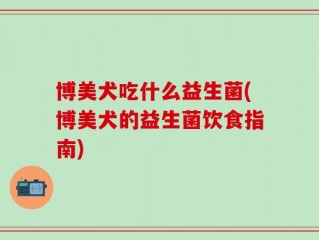 博美犬吃什么益生菌(博美犬的益生菌饮食指南)