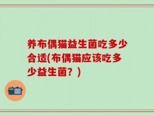 养布偶猫益生菌吃多少合适(布偶猫应该吃多少益生菌？)