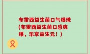 布雷西益生菌口气爆珠(布雷西益生菌口感爽爆，乐享益生元！)