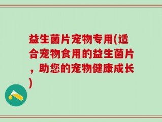 益生菌片宠物专用(适合宠物食用的益生菌片，助您的宠物健康成长)