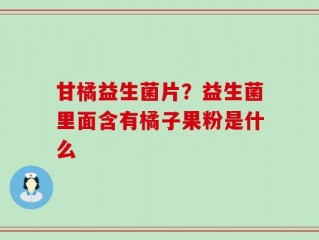 甘橘益生菌片？益生菌里面含有橘子果粉是什么