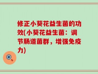 修正小葵花益生菌的功效(小葵花益生菌：调节肠道菌群，增强免疫力)