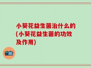 小葵花益生菌治什么的(小葵花益生菌的功效及作用)