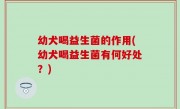幼犬喝益生菌的作用(幼犬喝益生菌有何好处？)