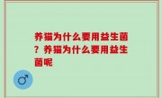 养猫为什么要用益生菌？养猫为什么要用益生菌呢
