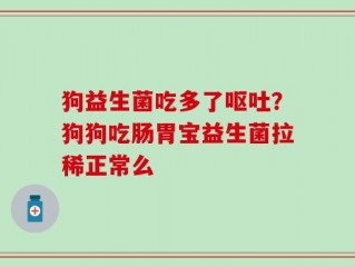 狗益生菌吃多了呕吐？狗狗吃肠胃宝益生菌拉稀正常么