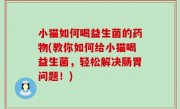 小猫如何喝益生菌的药物(教你如何给小猫喝益生菌，轻松解决肠胃问题！)