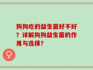 狗狗吃的益生菌好不好？详解狗狗益生菌的作用与选择？