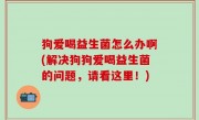 狗爱喝益生菌怎么办啊(解决狗狗爱喝益生菌的问题，请看这里！)