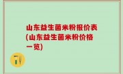 山东益生菌米粉报价表(山东益生菌米粉价格一览)