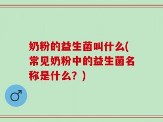 奶粉的益生菌叫什么(常见奶粉中的益生菌名称是什么？)