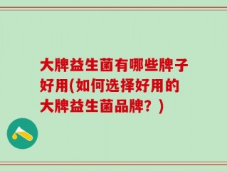 大牌益生菌有哪些牌子好用(如何选择好用的大牌益生菌品牌？)