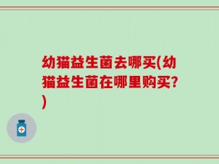 幼猫益生菌去哪买(幼猫益生菌在哪里购买？)