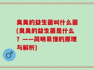 臭臭的益生菌叫什么菌(臭臭的益生菌是什么？——简明易懂的原理与解析)