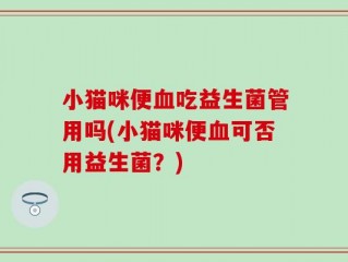 小猫咪便血吃益生菌管用吗(小猫咪便血可否用益生菌？)