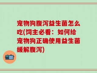 宠物狗腹泻益生菌怎么吃(饲主必看：如何给宠物狗正确使用益生菌缓解腹泻)